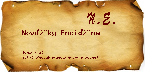 Nováky Enciána névjegykártya